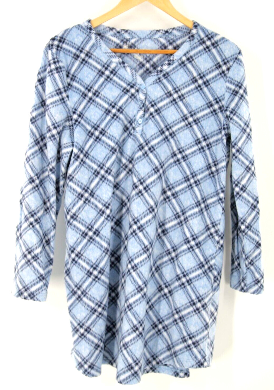 Dress blue black and white Plaid Long Sleeves Women's Medium